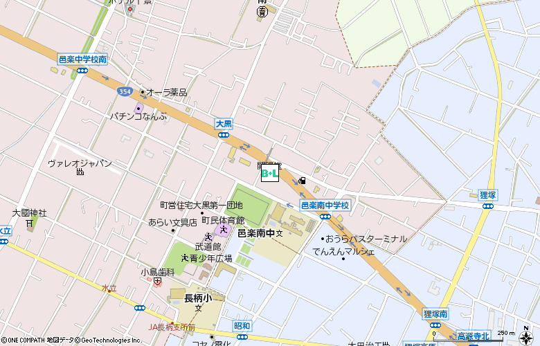 開眼堂邑楽店付近の地図